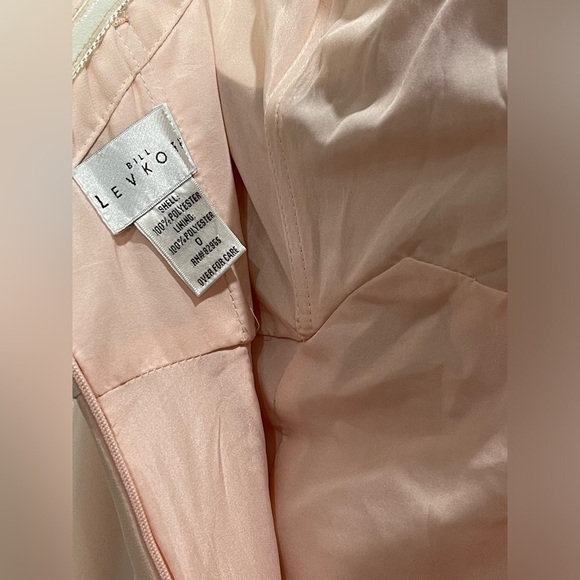 BILL LEVKOFF pale blush pink formal full length dress gown strapless ruched. 0 - Picture 5 of 10